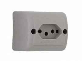 TOMADA LORENZETTI SOBREPOR 2P+T 10A PB CZ  1713010