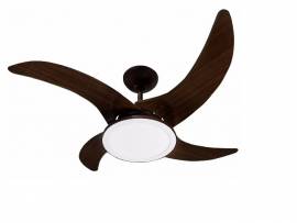 VENTILADOR TRON MAREIRO LED MARROM CAFE 4 PAS 130W