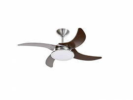 VENTILADOR TRON MAREIRO LED ALUMINI ESCOVADO 4 PAS
