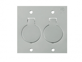PLACA OLIVO PISO INOX 4X4 UNHA DUPLA         PLL82