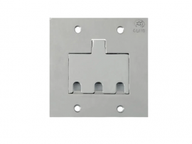 PLACA OLIVO PISO INOX 4X4 UNHA SIMP 3 RJ45   PLL89