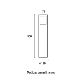 POSTE BALIZADOR PT GERMANY QUADR 4 FACES 50CM