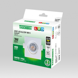 SPOT LED MR11 EMB QUAD. TASCHIBRA 3W 3000K ALLTOP