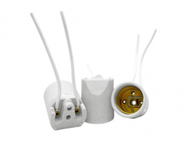 RECEPTACULO PORC E27 P/GLOB. C/RABIC  LISO  MT2323