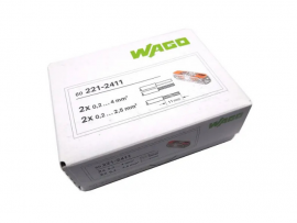 CONECTOR WAGO EMENDA RETA 221-2411 4MM 2 COND.