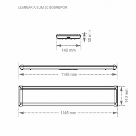 LUMINARIA LED TASCHIBRA TL SLIM 20 PRETA     6500K