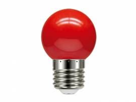 LAMPADA LED BOLINHA TASCHIBRA 1W E27      VERMELHA