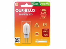 LAMPADA LED OUROLUX 1,2W BIPINO G4 12V       2700K