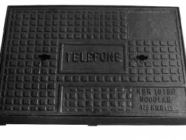 TAMPA DE FERRO TELEFONE 45 X 65 SEM ARO 12,5T