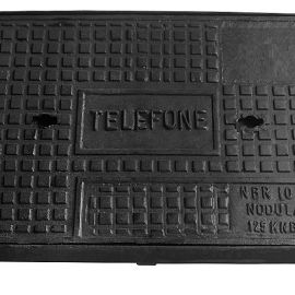 TAMPA DE FERRO TELEFONE 45 X 65 SEM ARO 12,5T